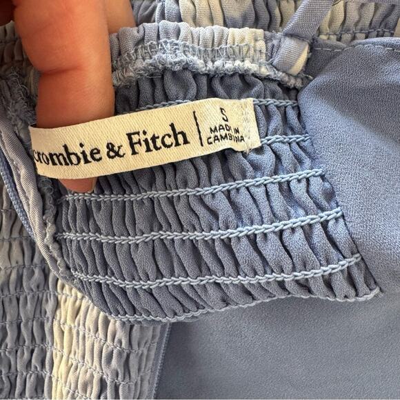 Abercrombie & Fitch Blue and White Camille High Slit Midi Slip Dress S - Picture 8 of 9